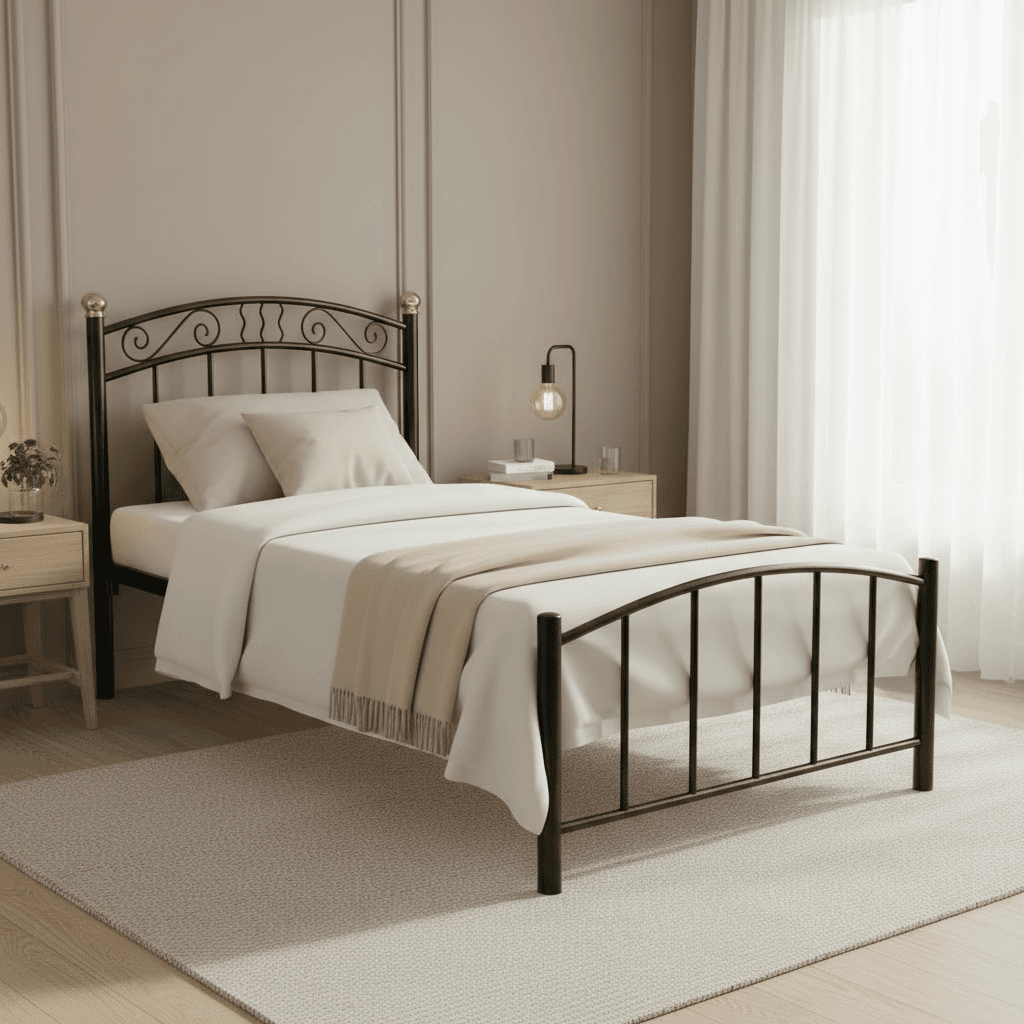 Classic Haven Metal Single Bed Frame Ahmedabad Manufacturer