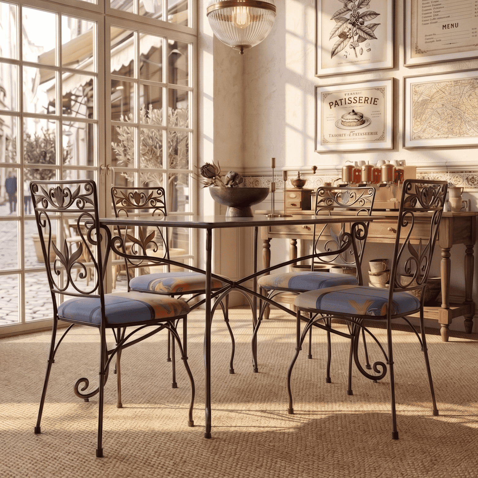 Elegant Wrought Iron 4 Seater Dining Set Ahmedabad Manufacturer
