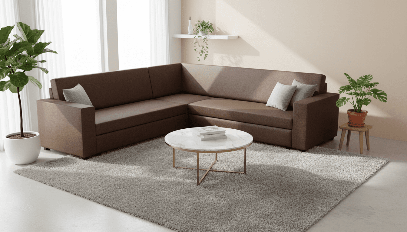 Contemporary L Shape Corner Sofa Ahmedabad Manufacturer