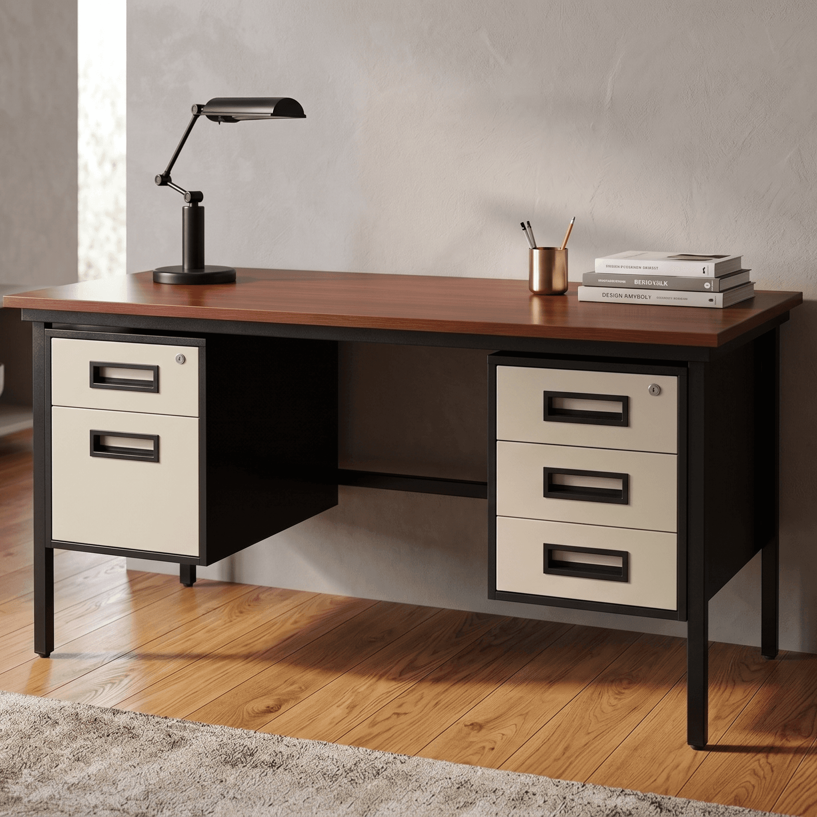 Modern Executive Office Desk with Storage Ahmedabad Manufacturer