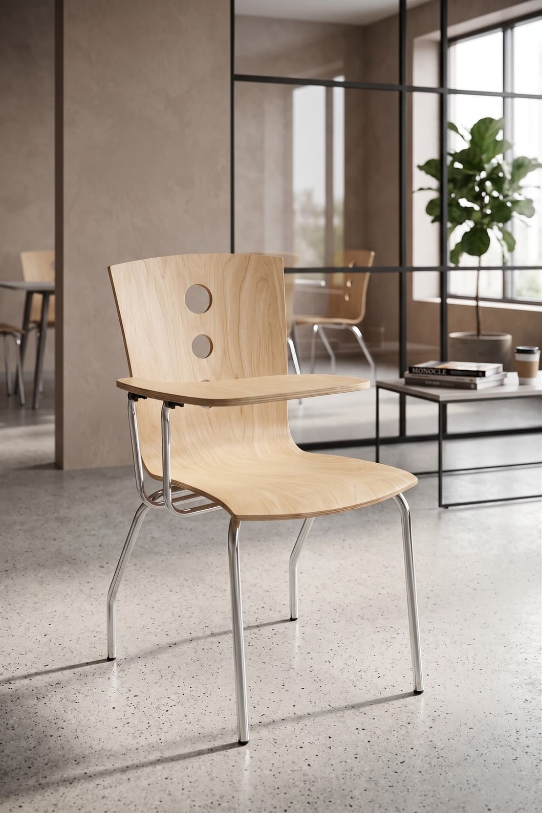 Premium Ergonomic Wooden Training Chair Ahmedabad Manufacturer