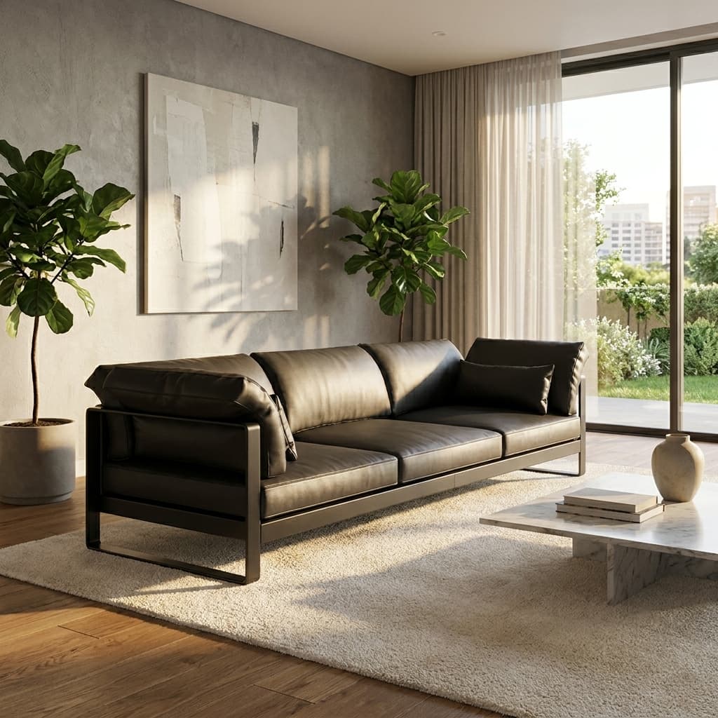 UrbanLuxe UL-900 Modern Leather Sofa Ahmedabad Manufacturer