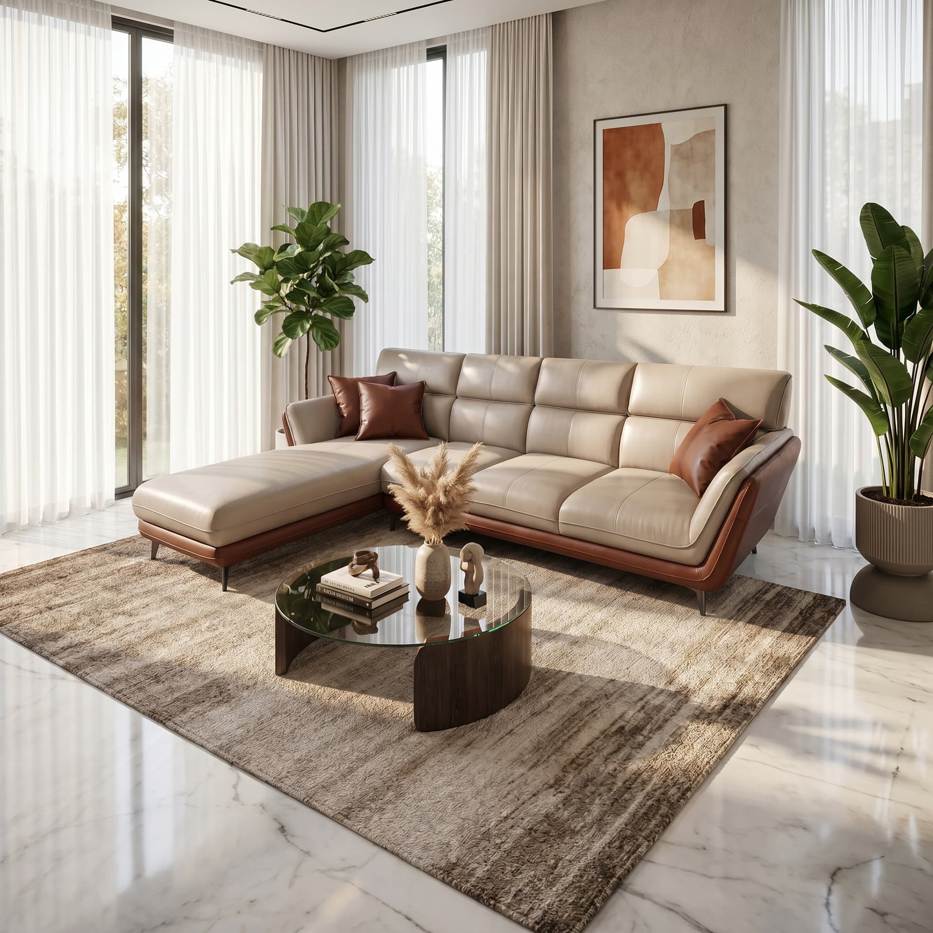 EliteLounge EL-3800 Luxury Chaise Corner Sofa Ahmedabad Manufacturer