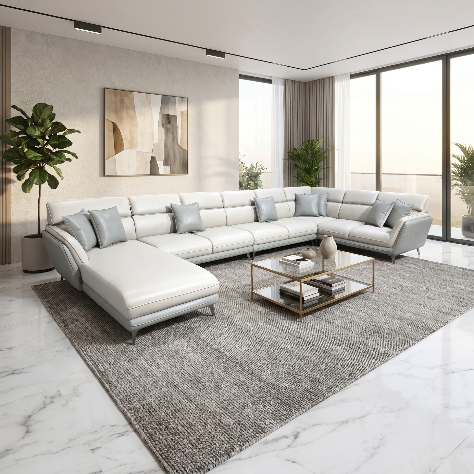 Imperia LX-5200 Luxury U Shape Sectional Sofa Ahmedabad Manufacturer