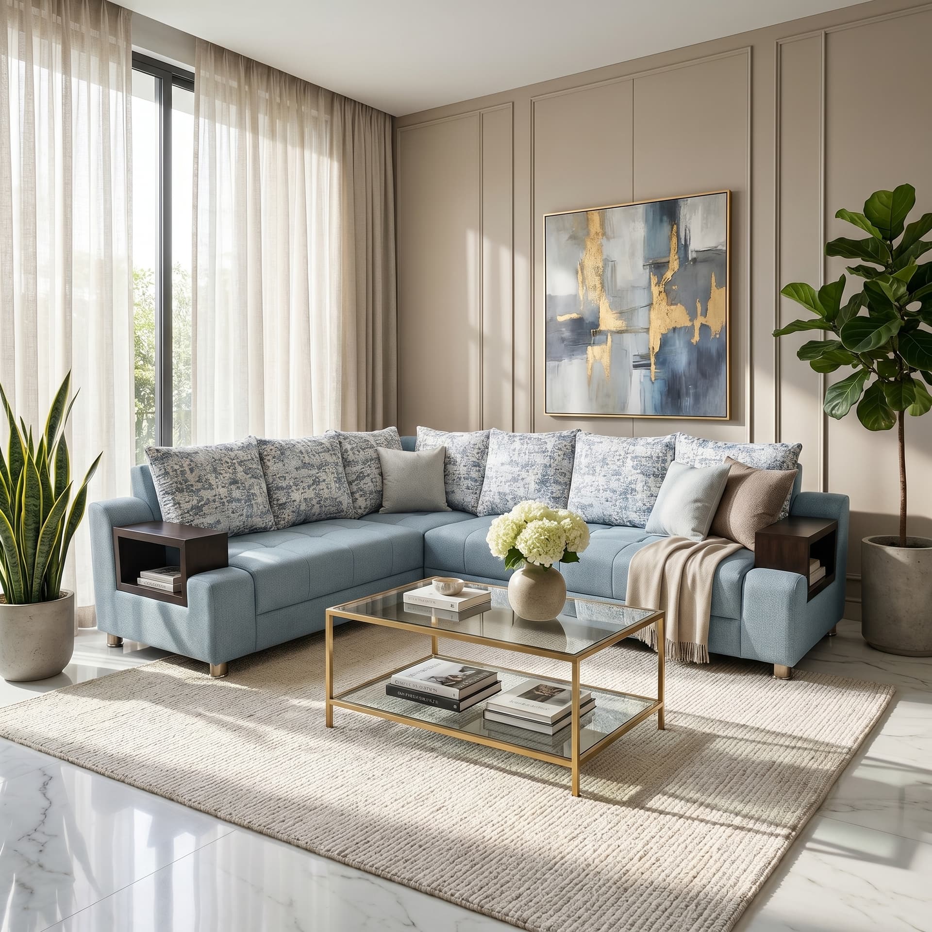 Skyline LX-4100 Designer Corner Sofa Ahmedabad Manufacturer