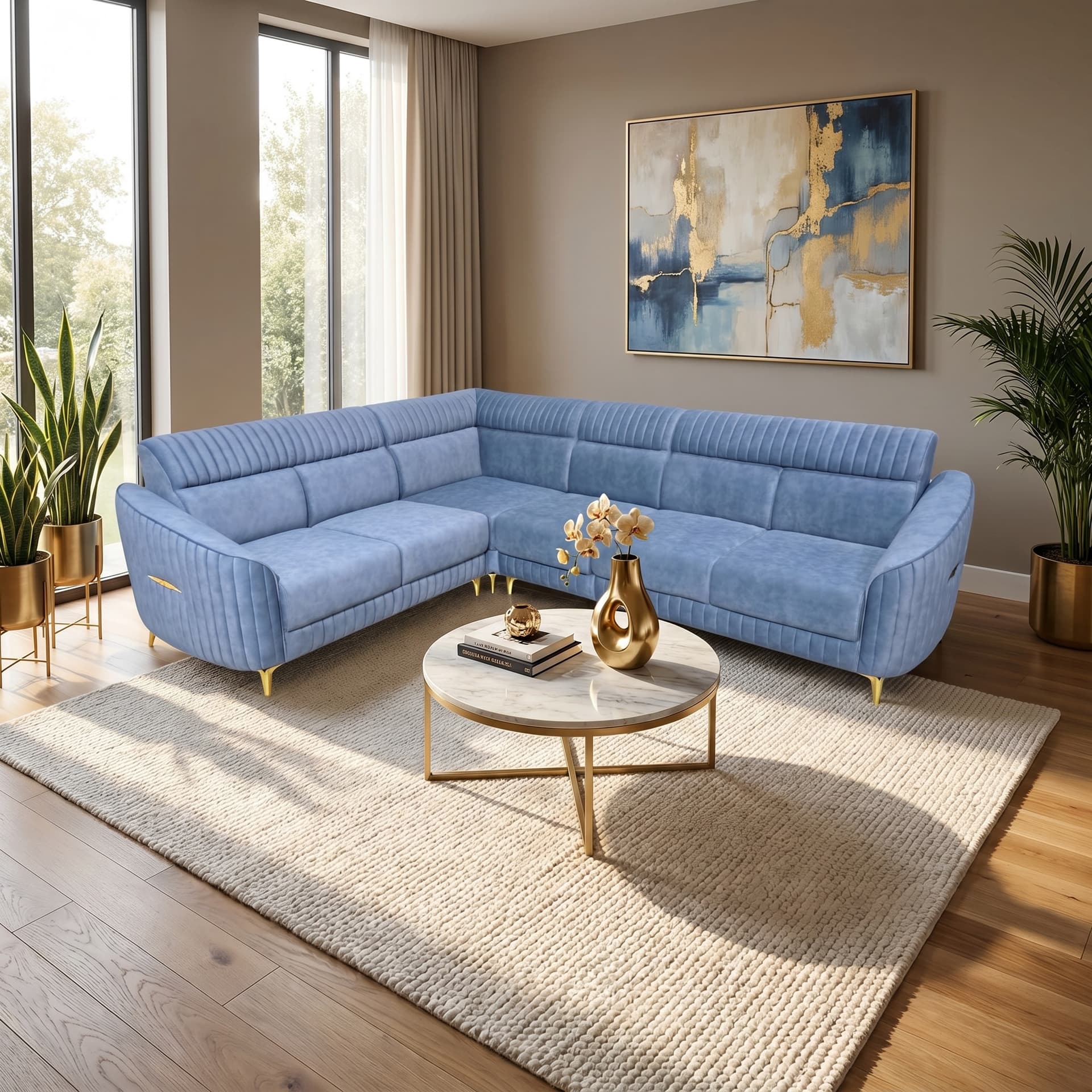 Azure Luxe AL-8900 Premium Corner Sofa Ahmedabad Manufacturer