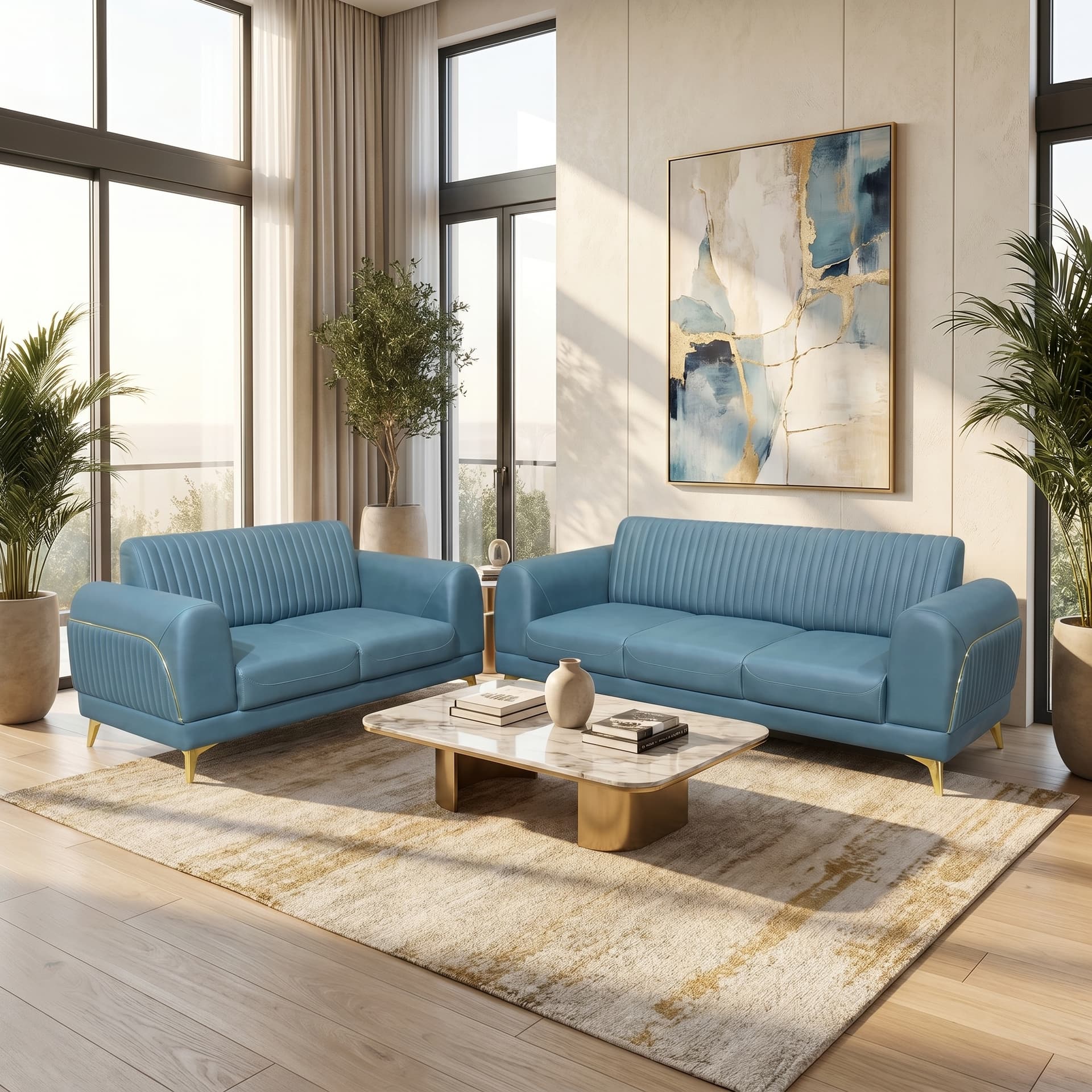 AzureCrest AC-550 Premium Sofa Set Ahmedabad Manufacturer